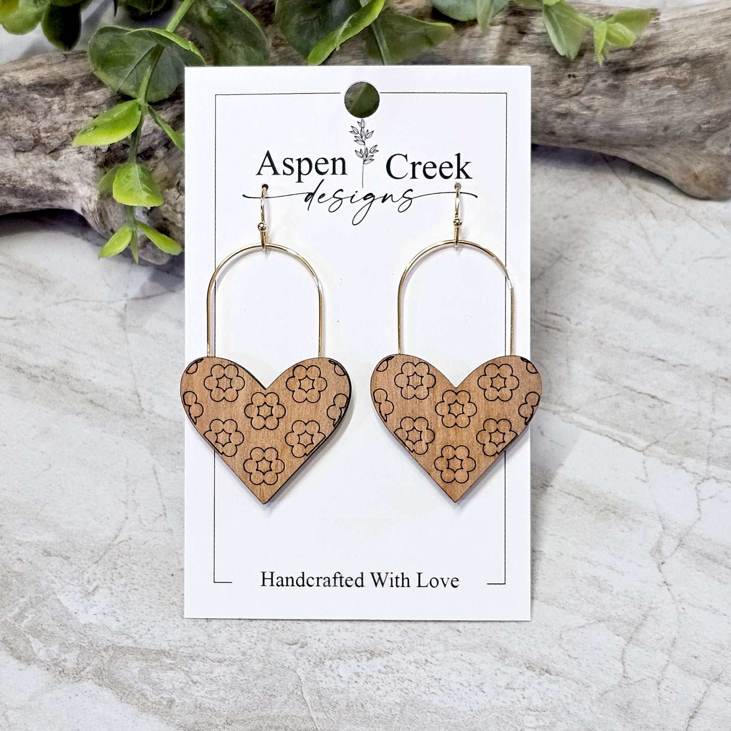 Wood And Wire/Metal Earrings- WW-16