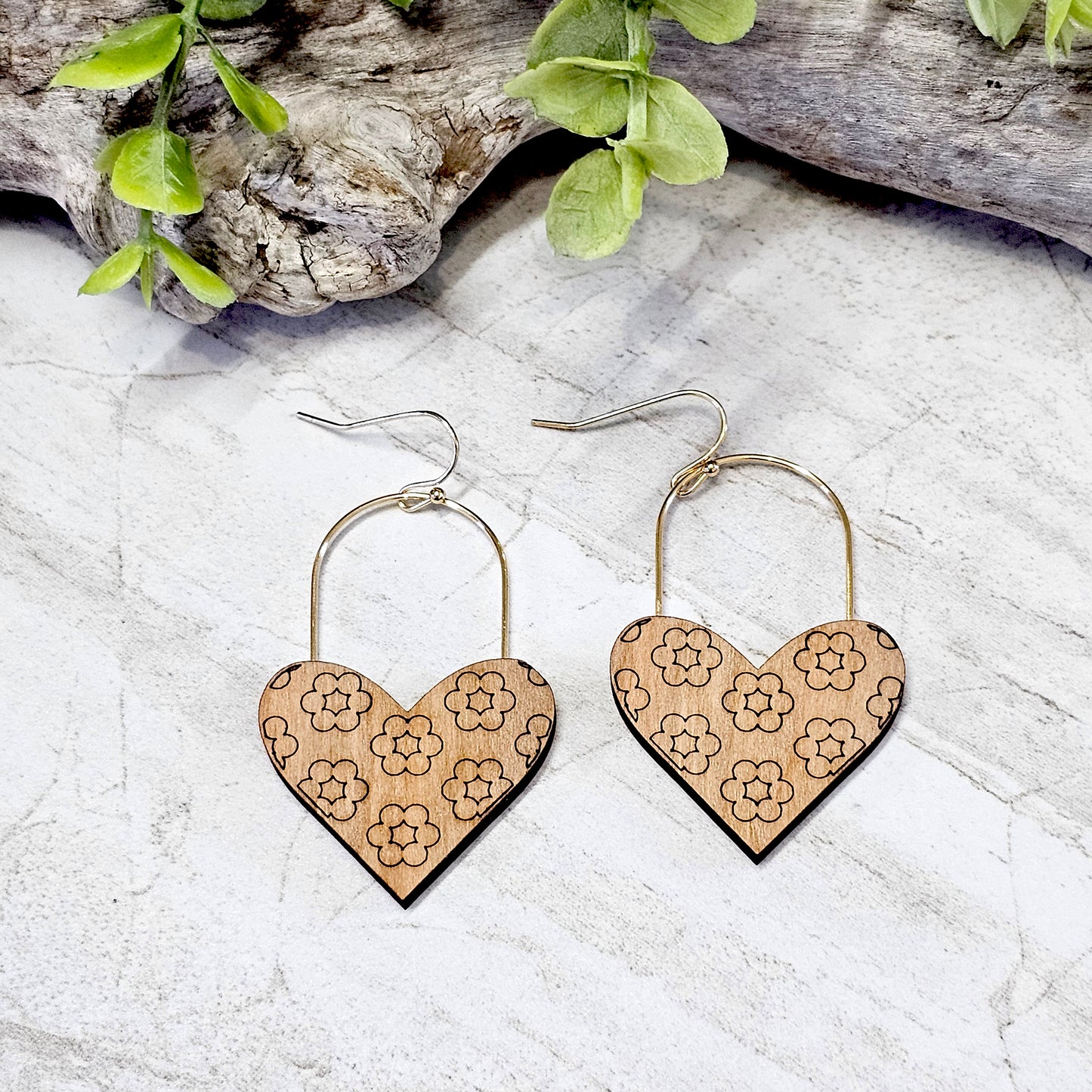 Wood And Wire/Metal Earrings- WW-16