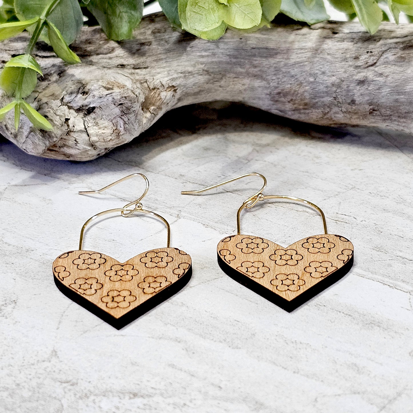 Wood And Wire/Metal Earrings- WW-16