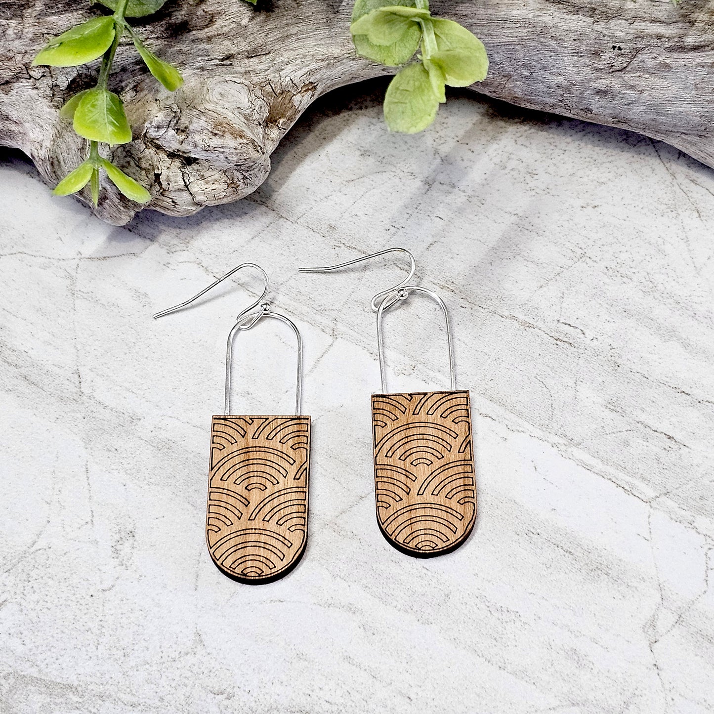 Wood And Wire/Metal Earrings- WW-18