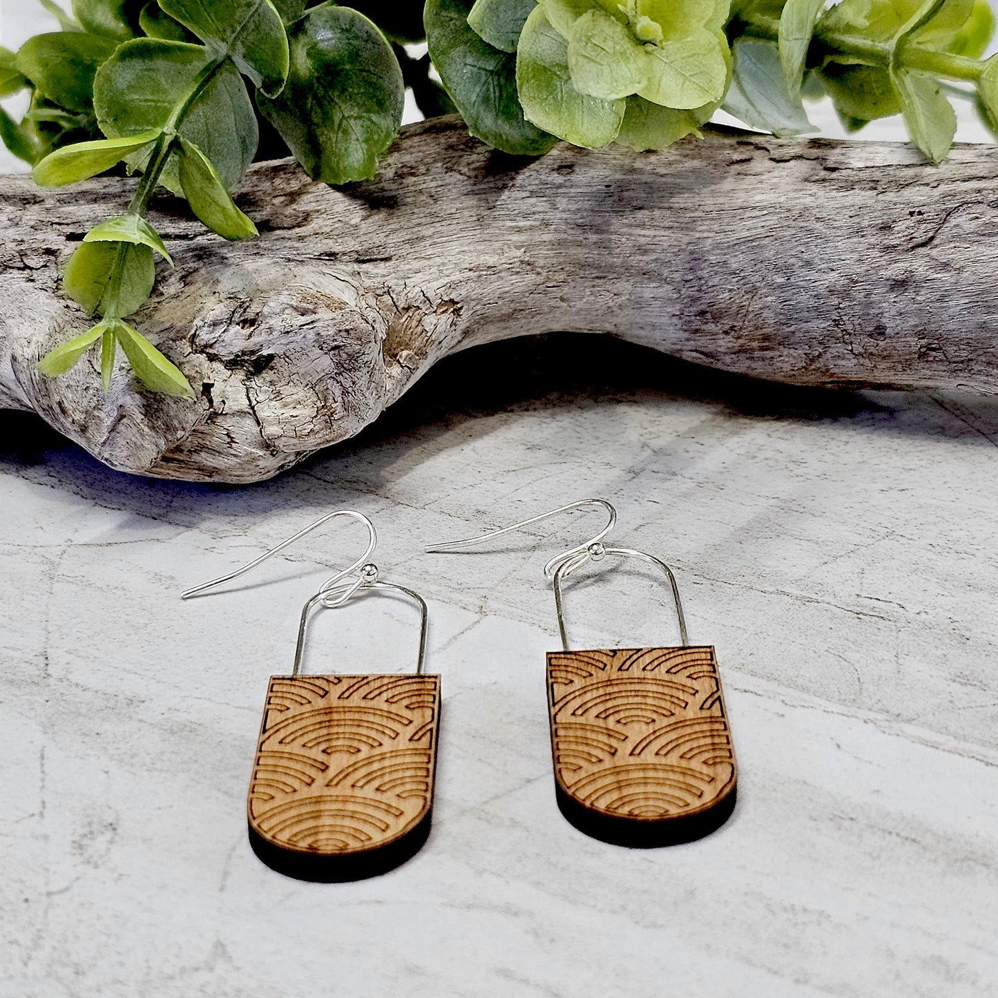 Wood And Wire/Metal Earrings- WW-18