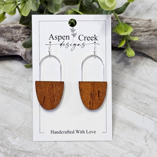 Wood And Wire/Metal Earrings- WW-2