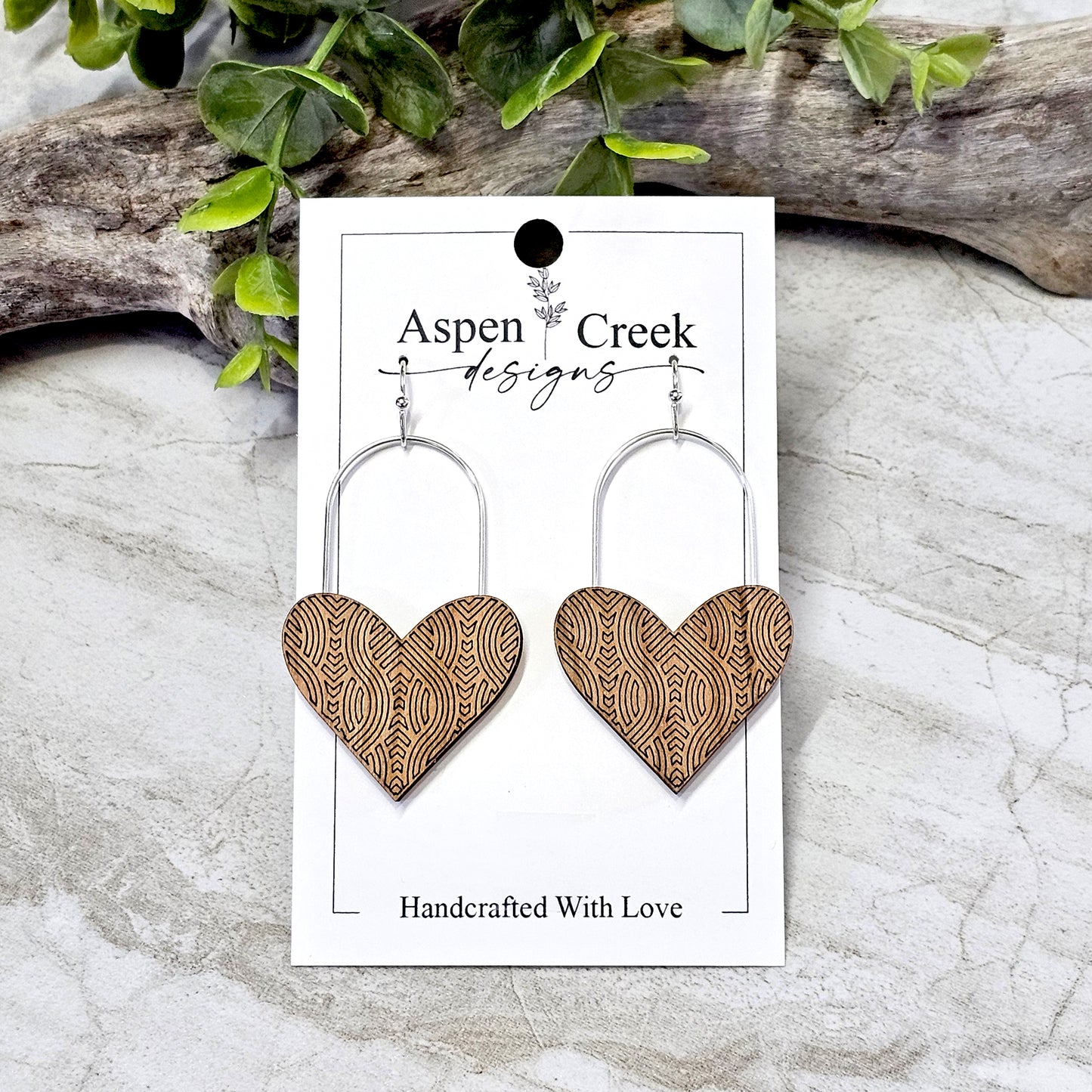 Wood And Wire/Metal Earrings- WW-21