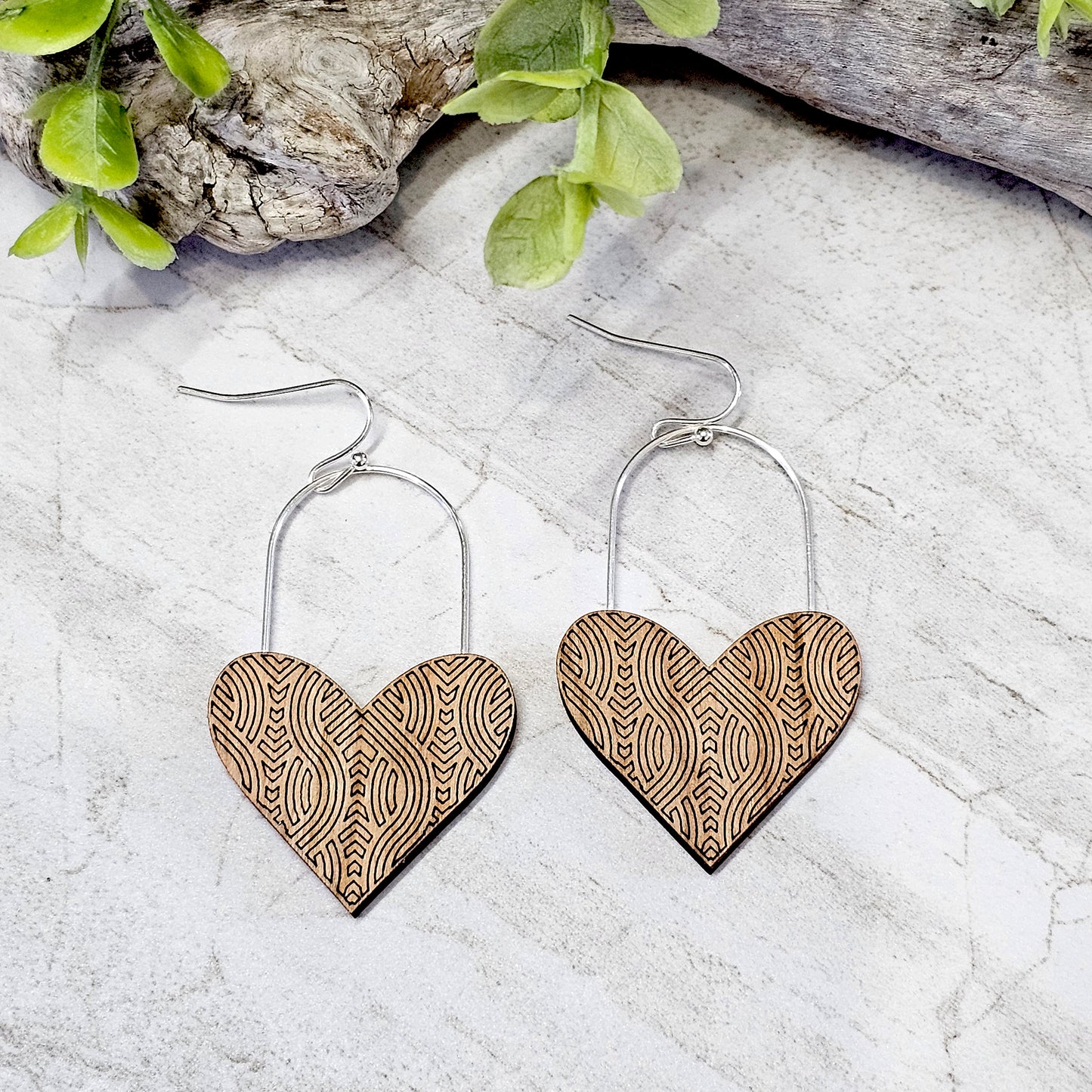 Wood And Wire/Metal Earrings- WW-21