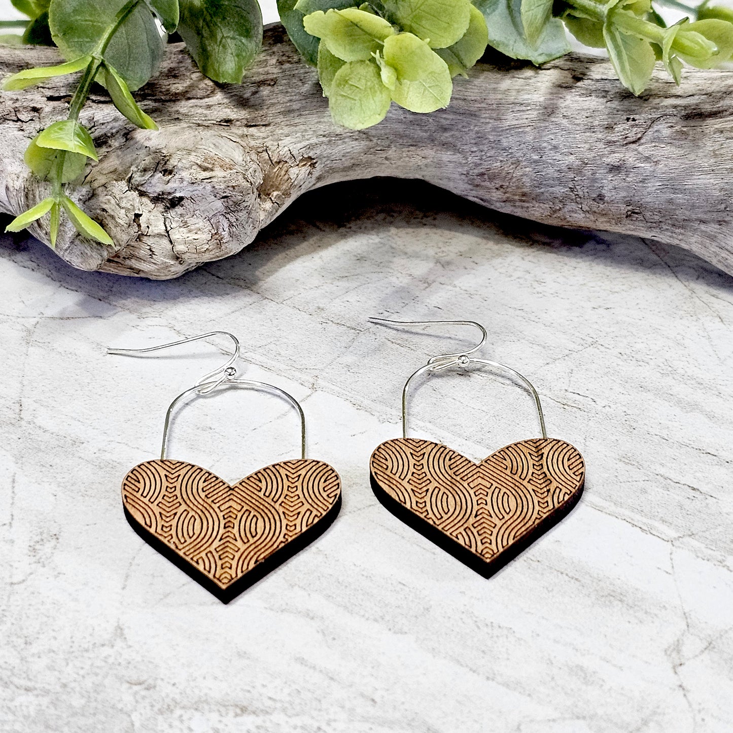 Wood And Wire/Metal Earrings- WW-21