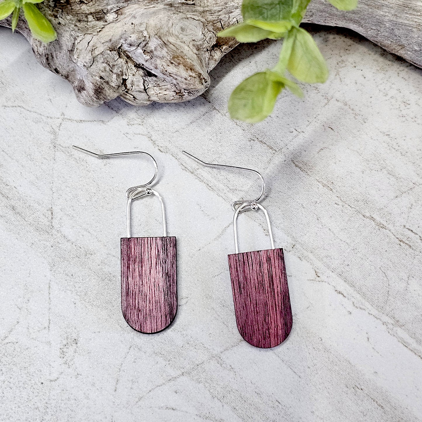 Wood And Wire/Metal Earrings- WW-22