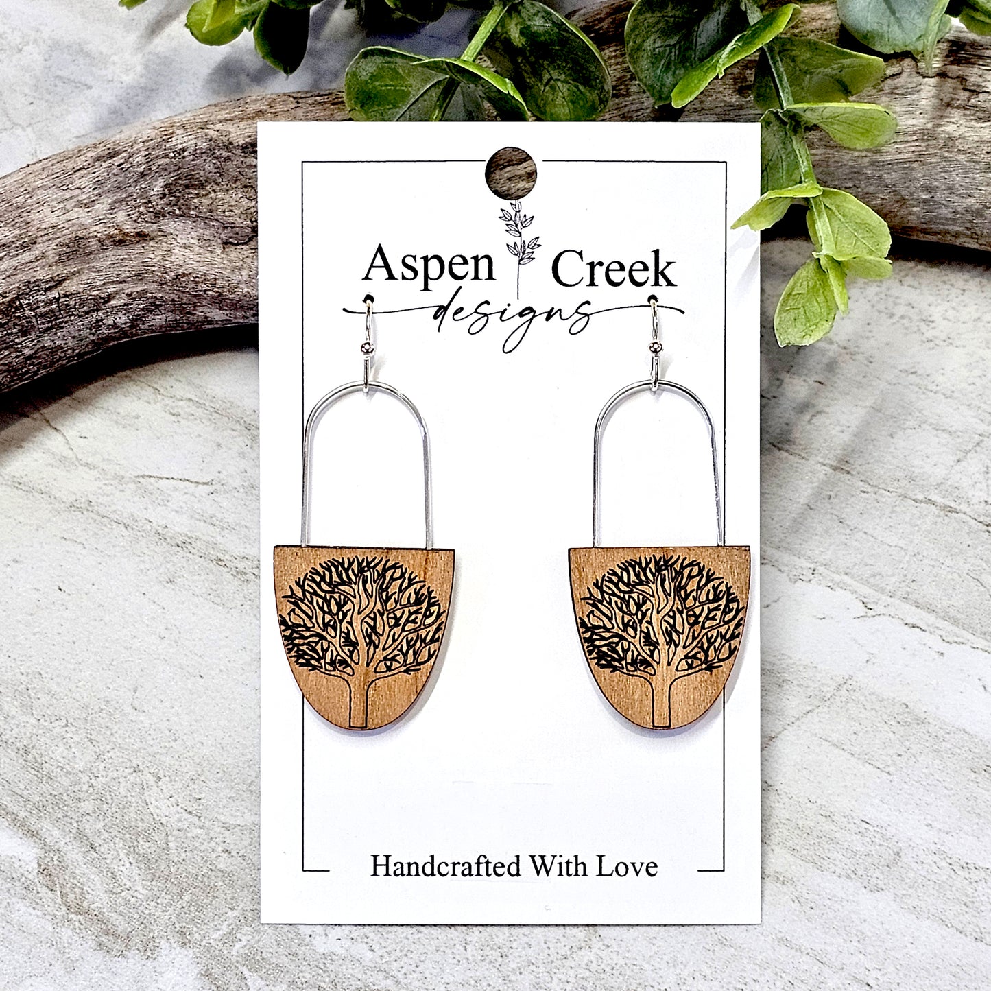 Wood And Wire/Metal Earrings- WW-23