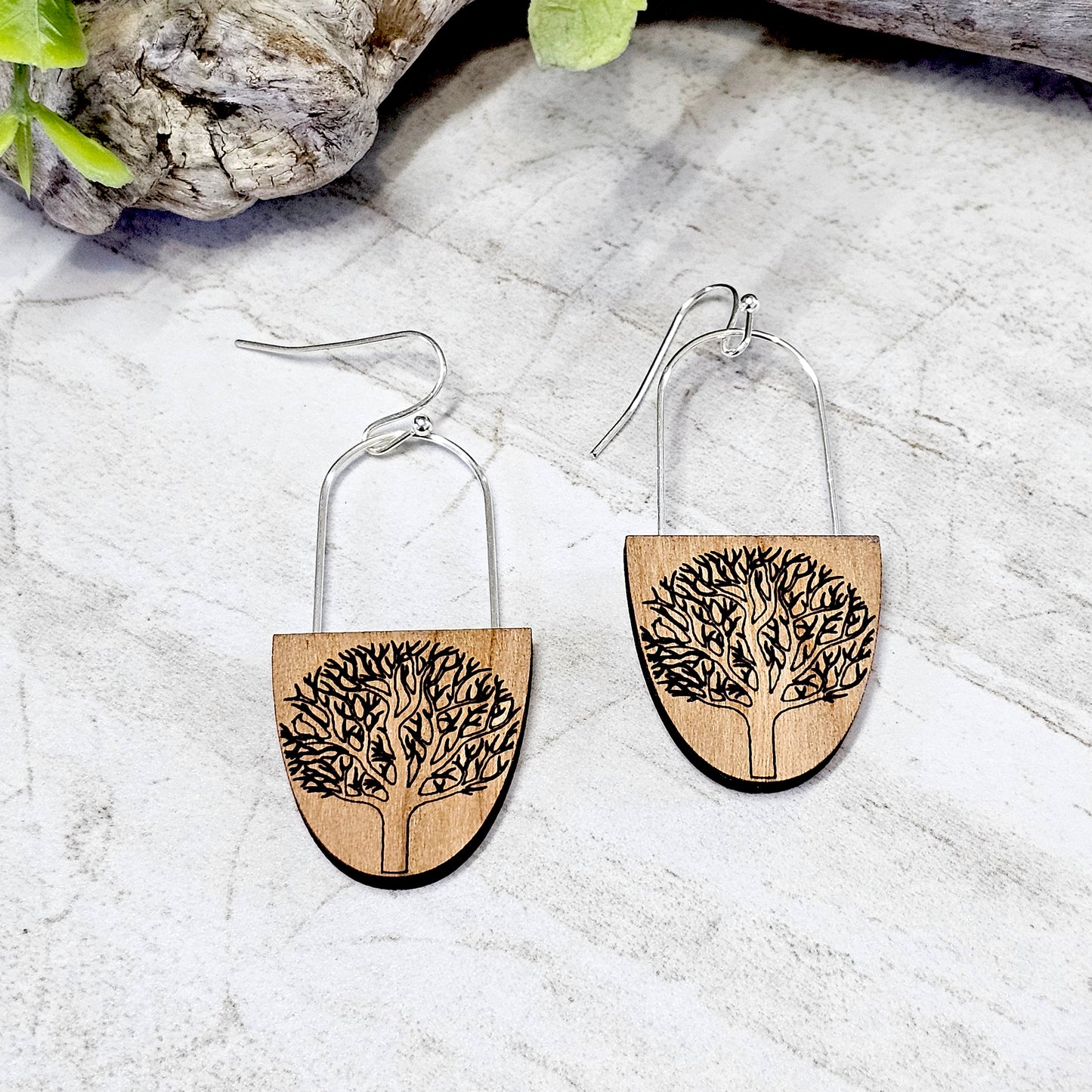 Wood And Wire/Metal Earrings- WW-23