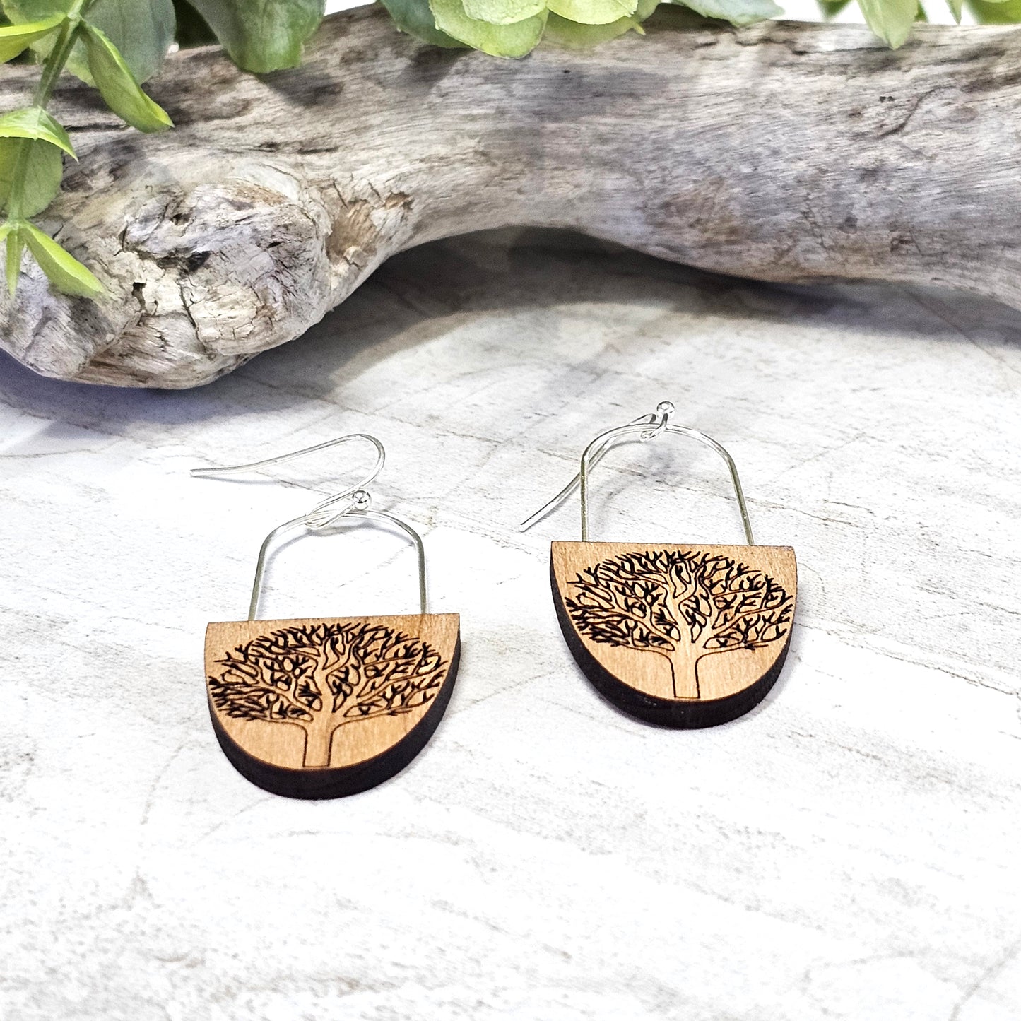 Wood And Wire/Metal Earrings- WW-23