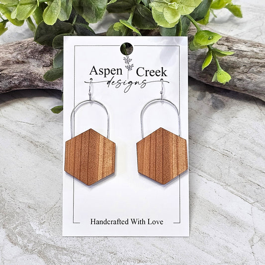 Wood And Wire/Metal Earrings- WW-24