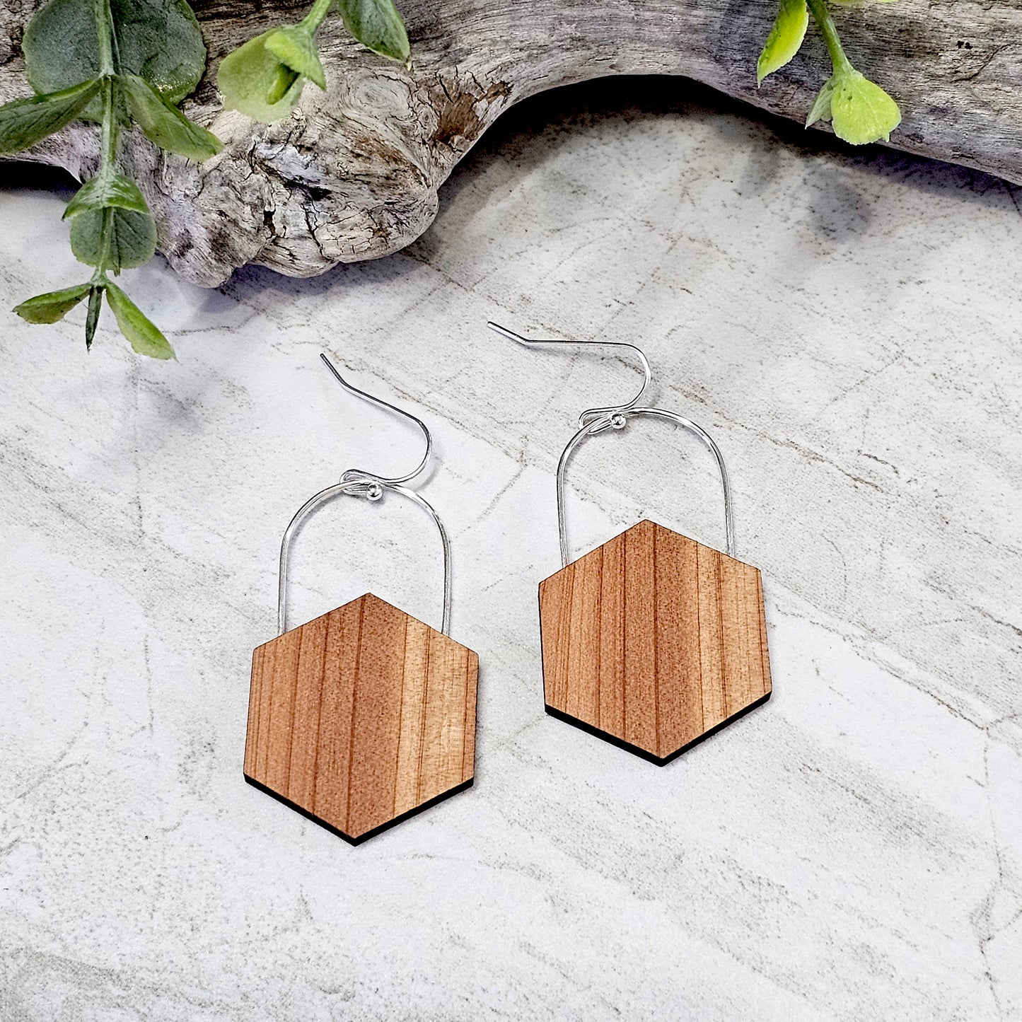 Wood And Wire/Metal Earrings- WW-24