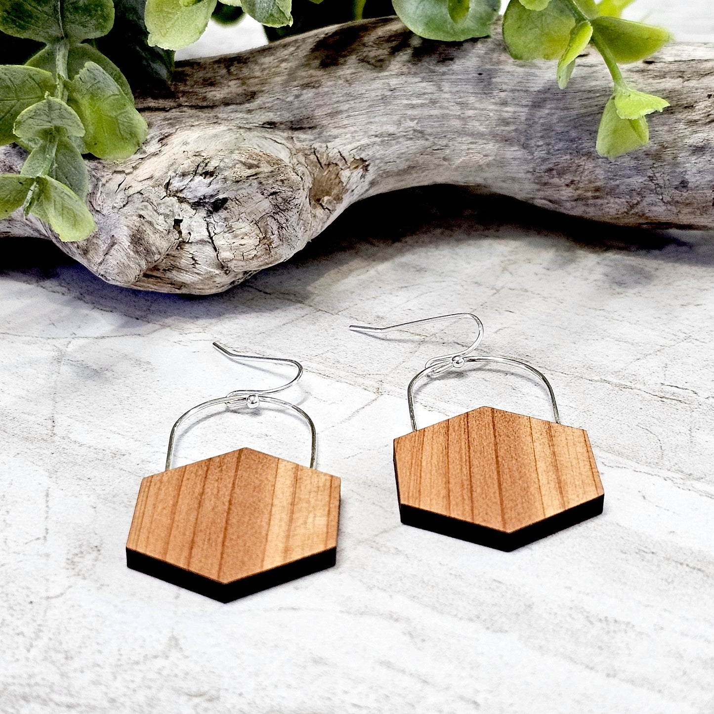 Wood And Wire/Metal Earrings- WW-24