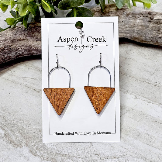 Wood And Wire/Metal Earrings- WW-25