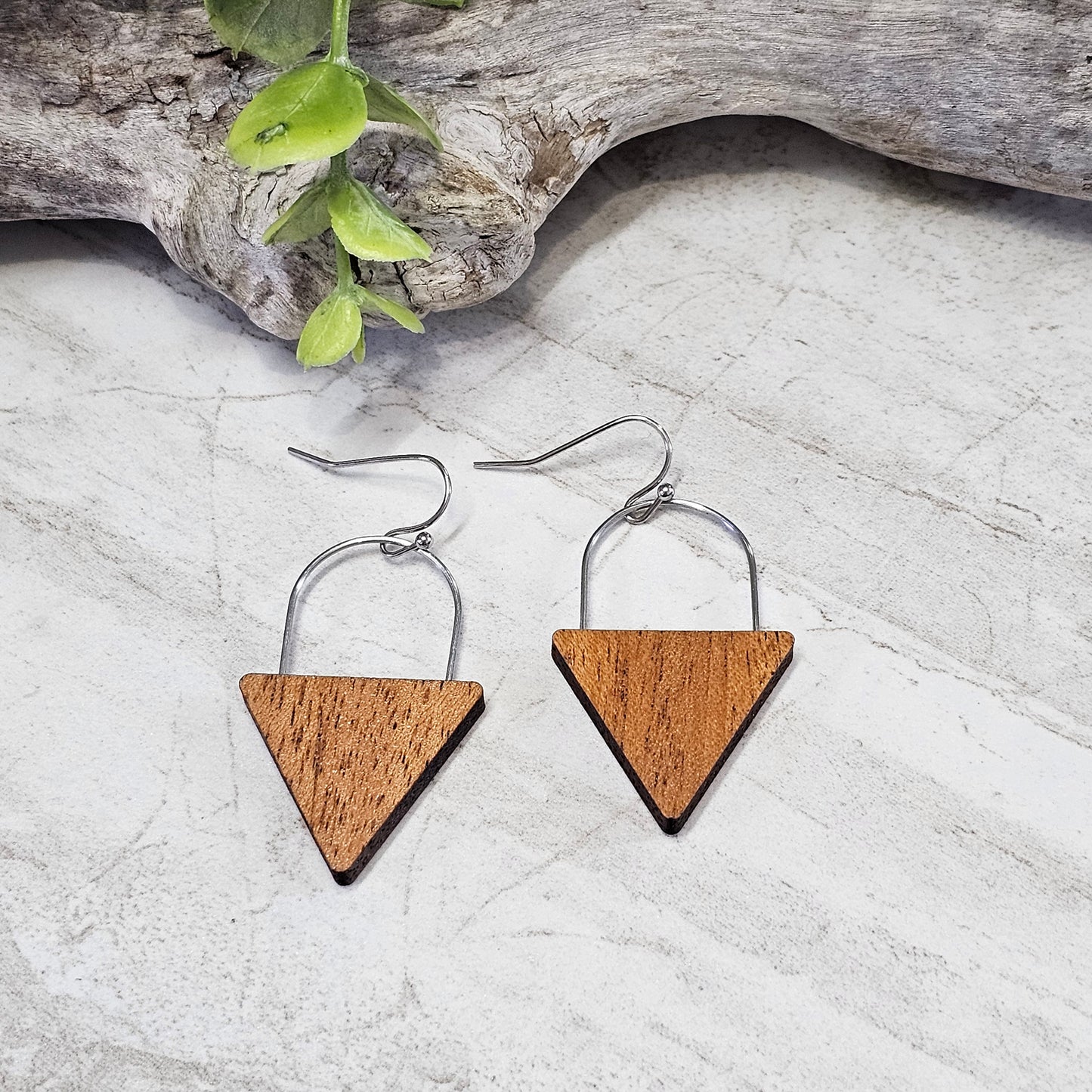 Wood And Wire/Metal Earrings- WW-25