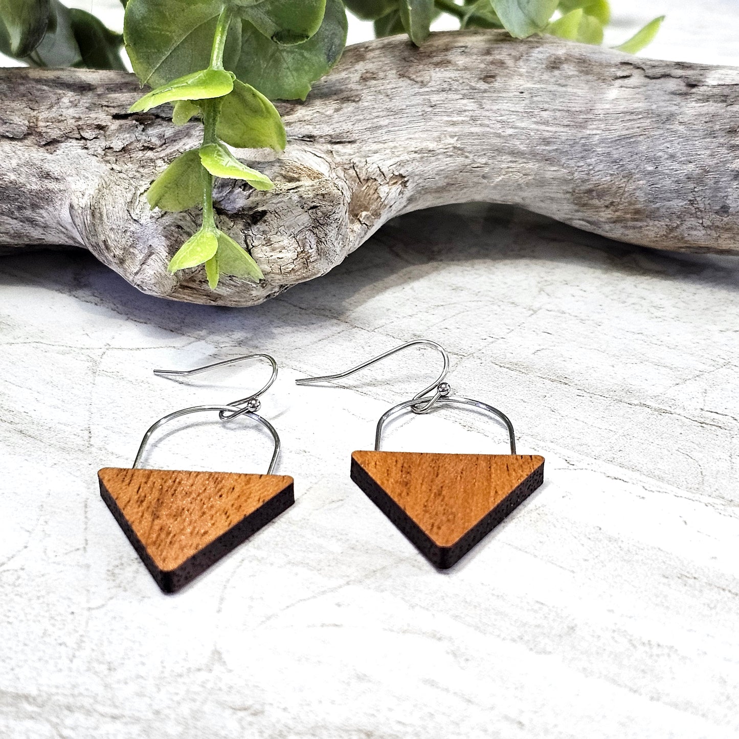 Wood And Wire/Metal Earrings- WW-25