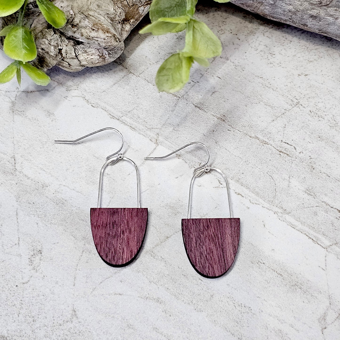 Wood And Wire/Metal Earrings- WW-26