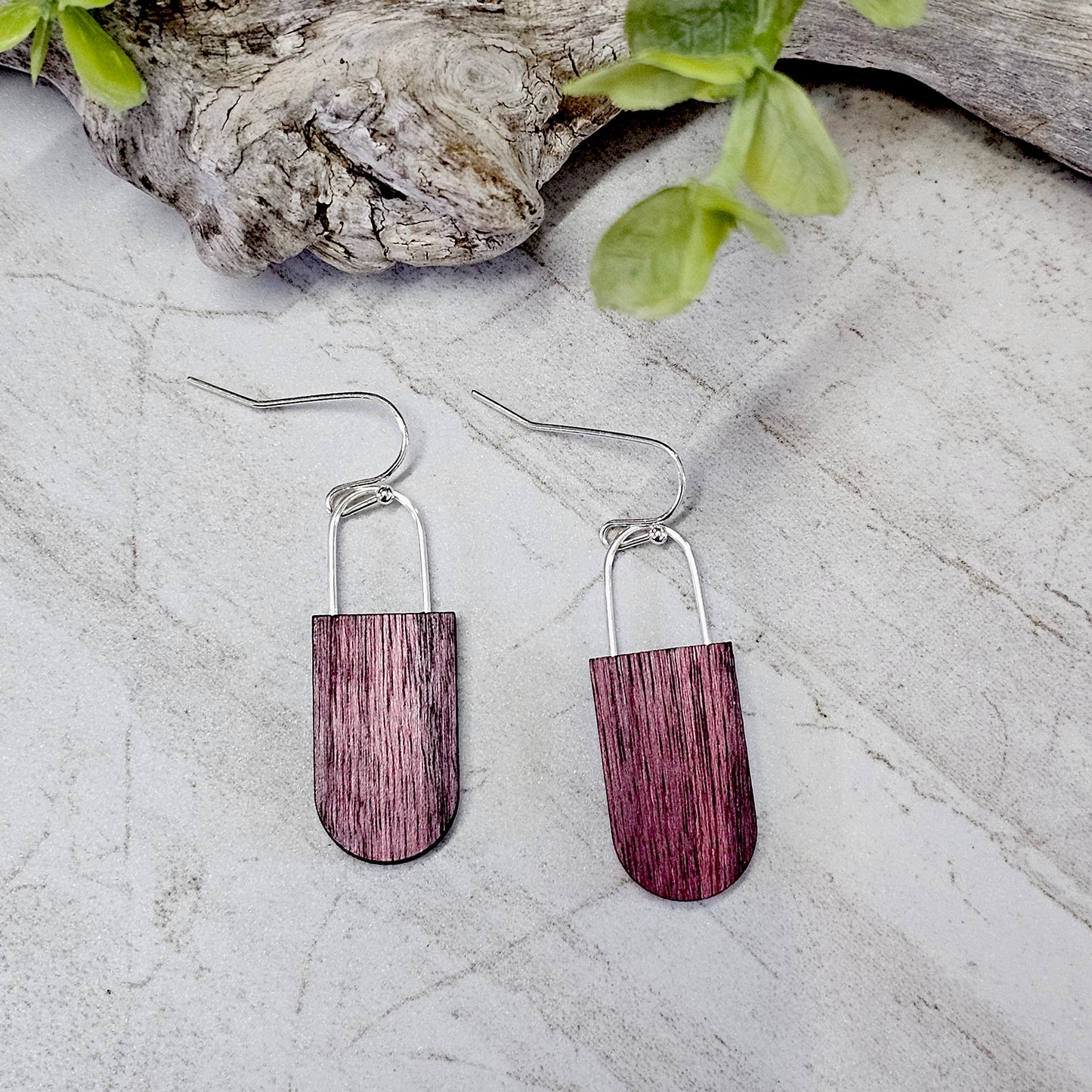 Wood And Wire/Metal Earrings- WW-27