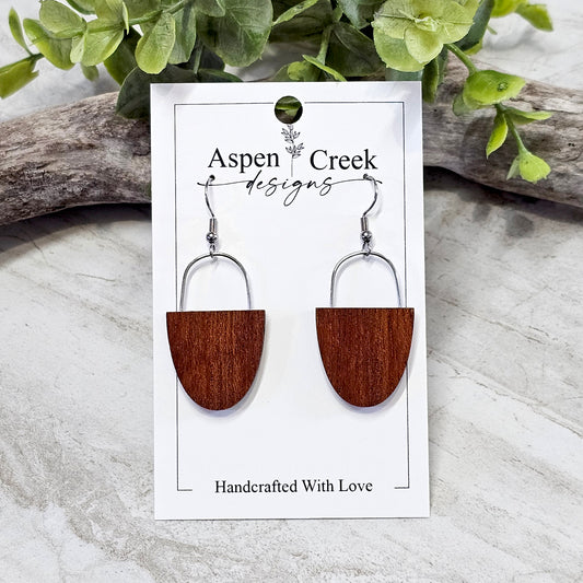 Wood And Wire/Metal Earrings- WW-29