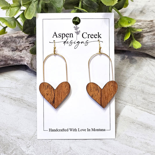 Wood And Wire/Metal Earrings- WW-30