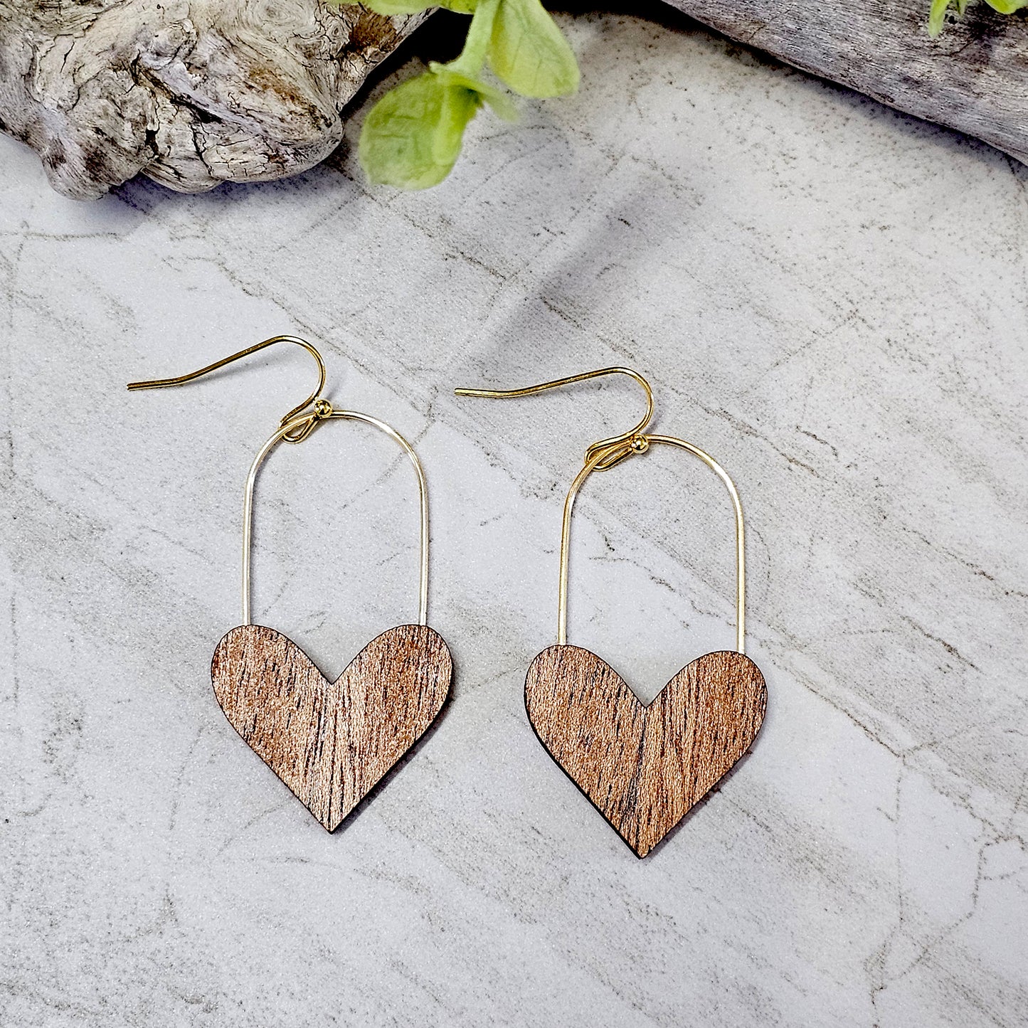 Wood And Wire/Metal Earrings- WW-30