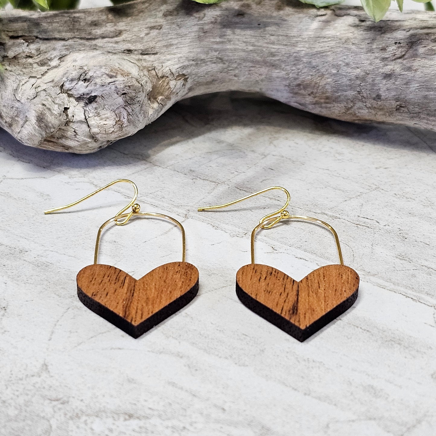 Wood And Wire/Metal Earrings- WW-30