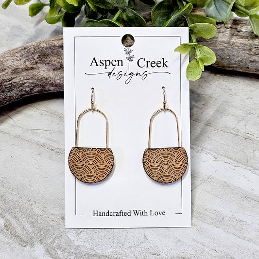 Wood And Wire/Metal Earrings- WW-32