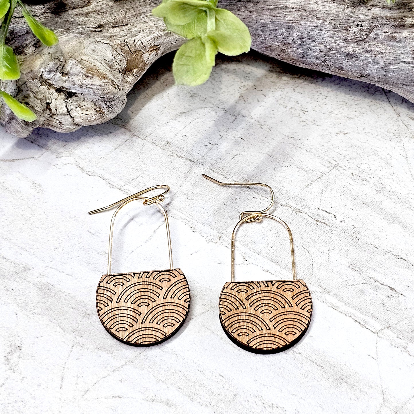 Wood And Wire/Metal Earrings- WW-32