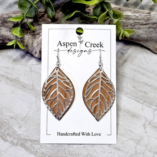 Wood And Wire/Metal Earrings- WW-34