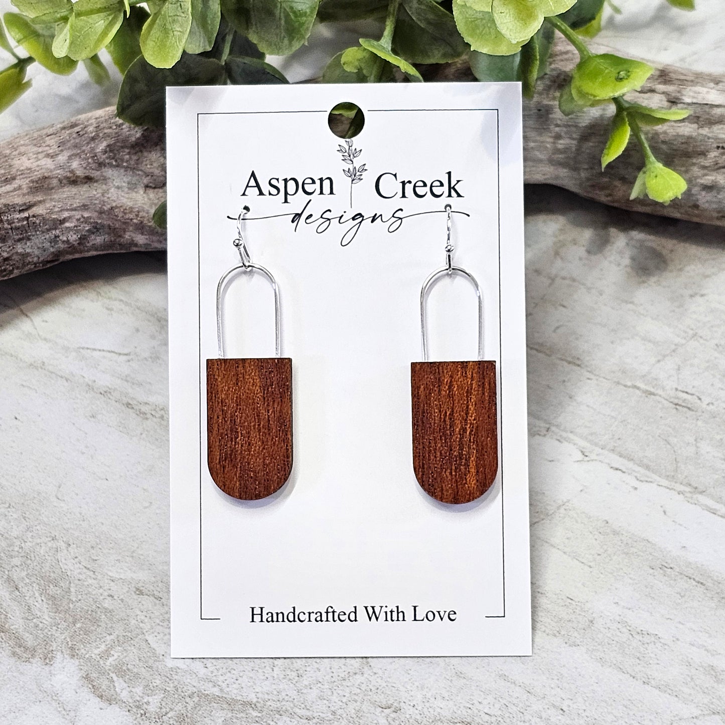 Wood And Wire/Metal Earrings- WW-4