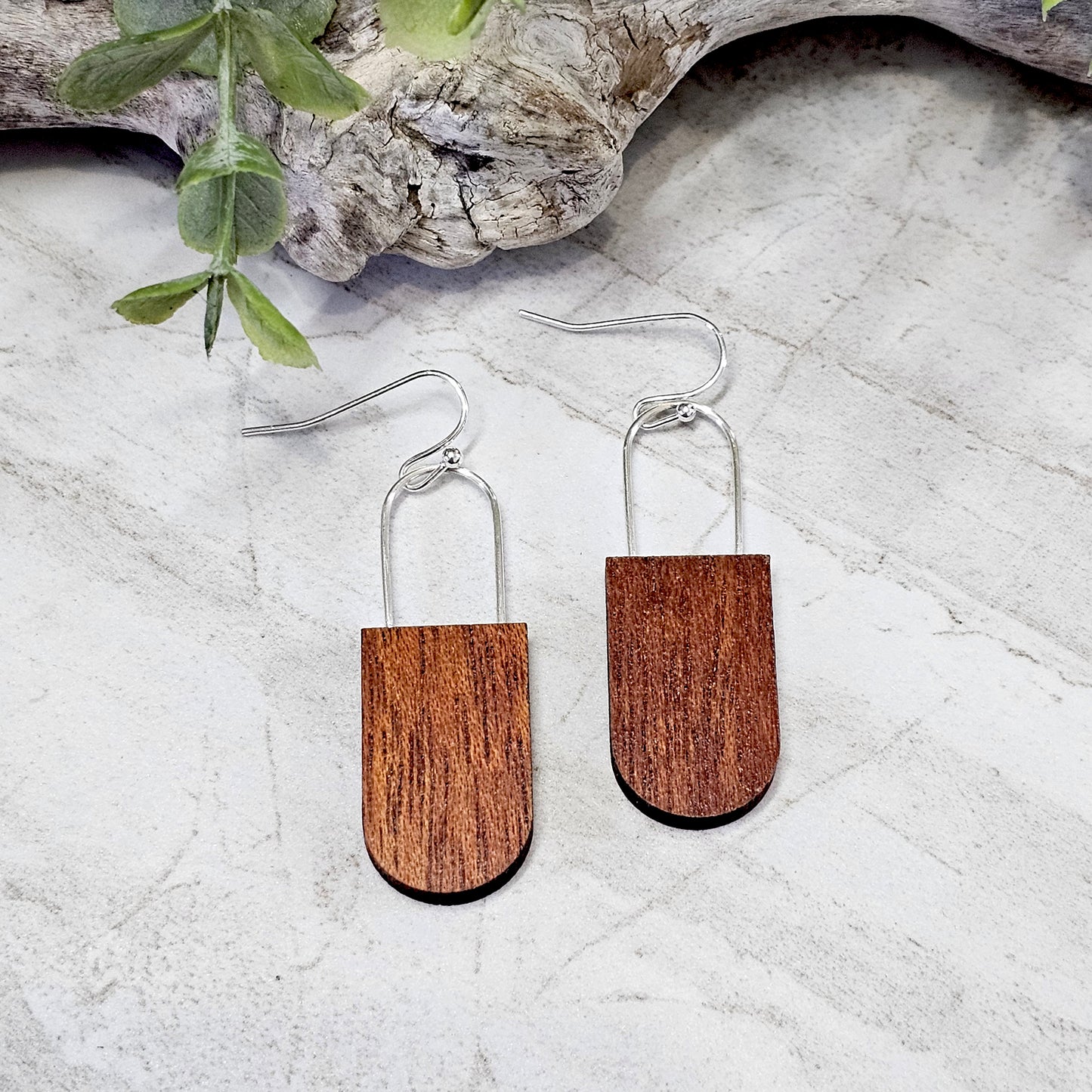 Wood And Wire/Metal Earrings- WW-4