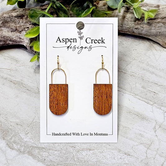 Wood And Wire/Metal Earrings- WW-5