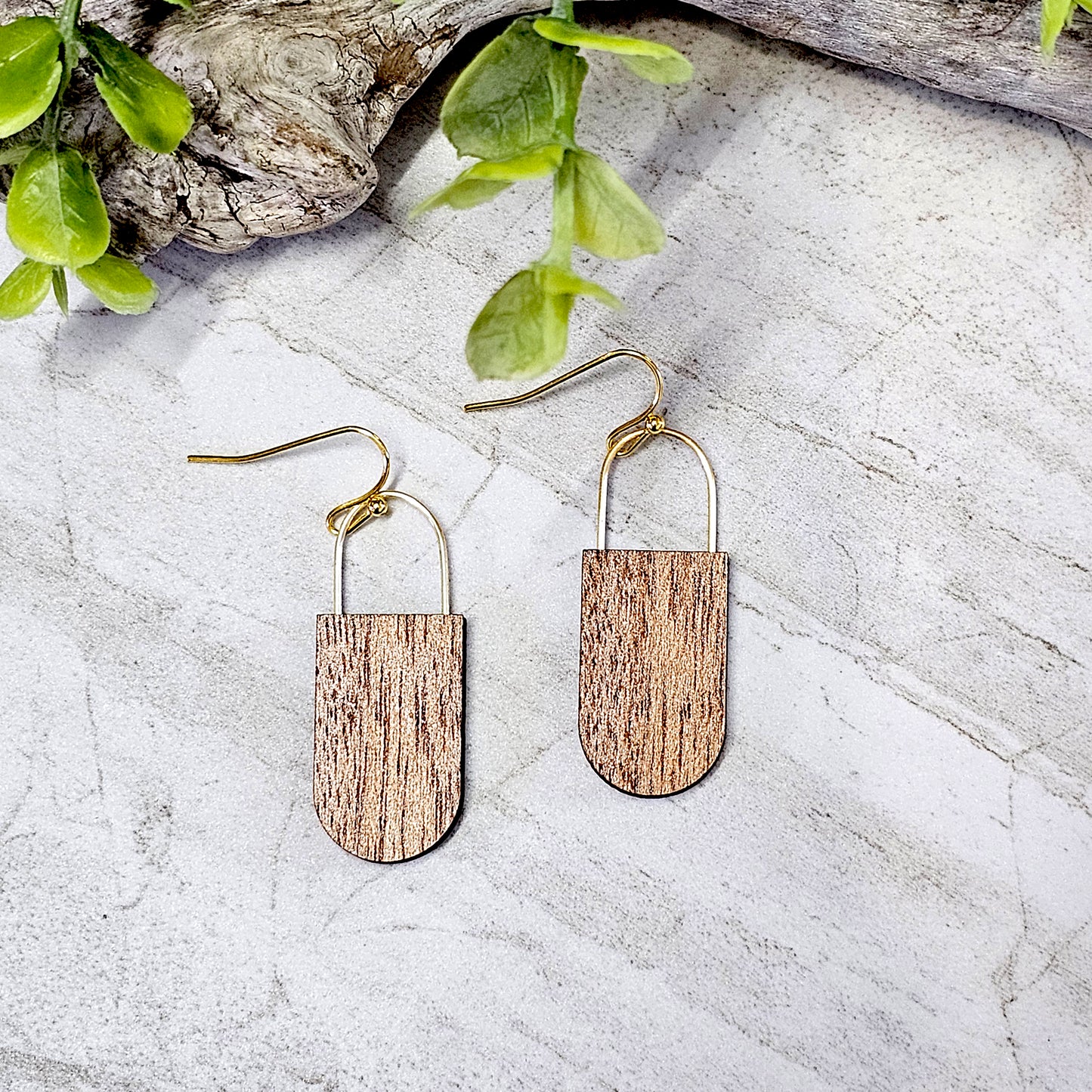 Wood And Wire/Metal Earrings- WW-5