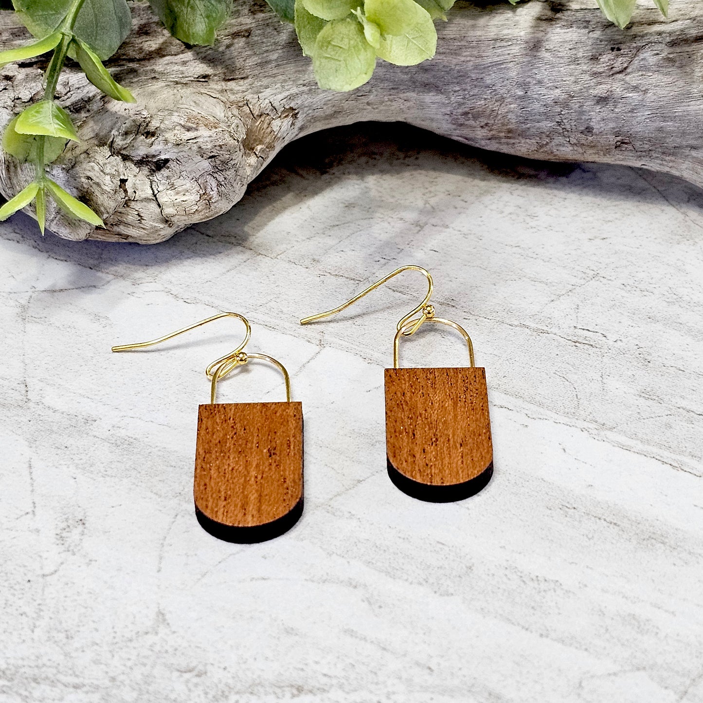 Wood And Wire/Metal Earrings- WW-5