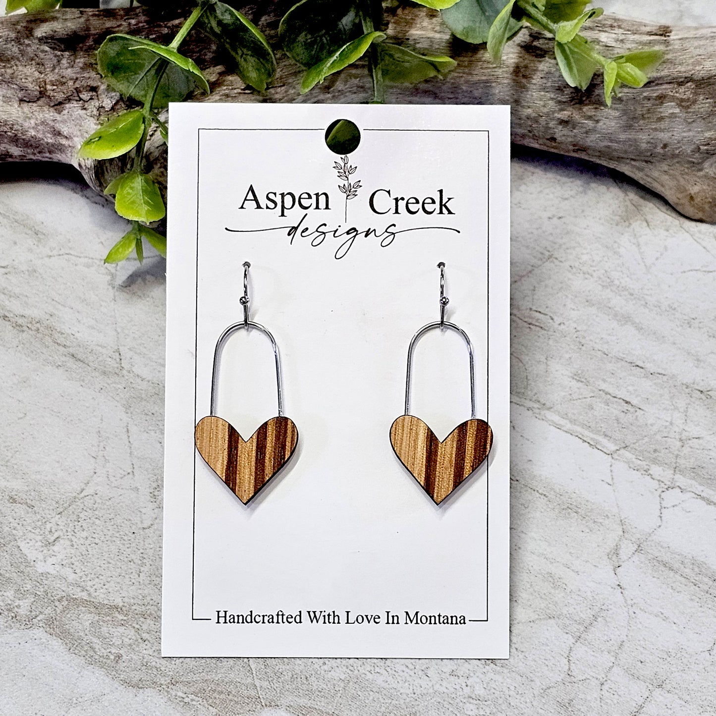 Wood And Wire/Metal Earrings- WW-6