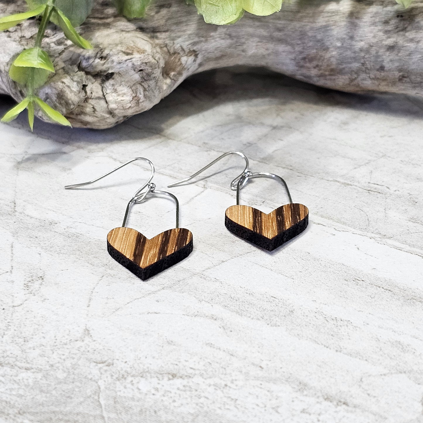 Wood And Wire/Metal Earrings- WW-6