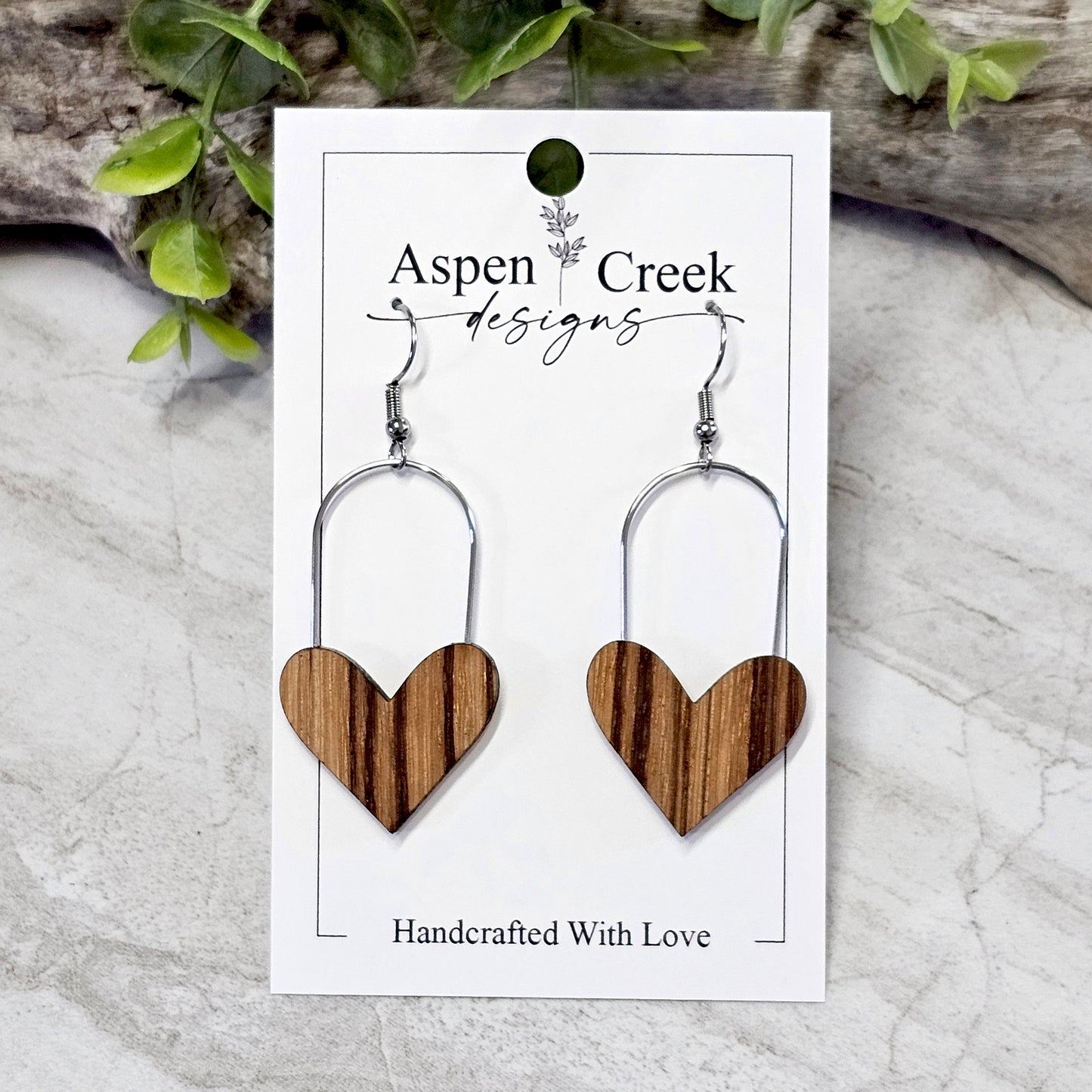 Wood And Wire/Metal Earrings- WW-7