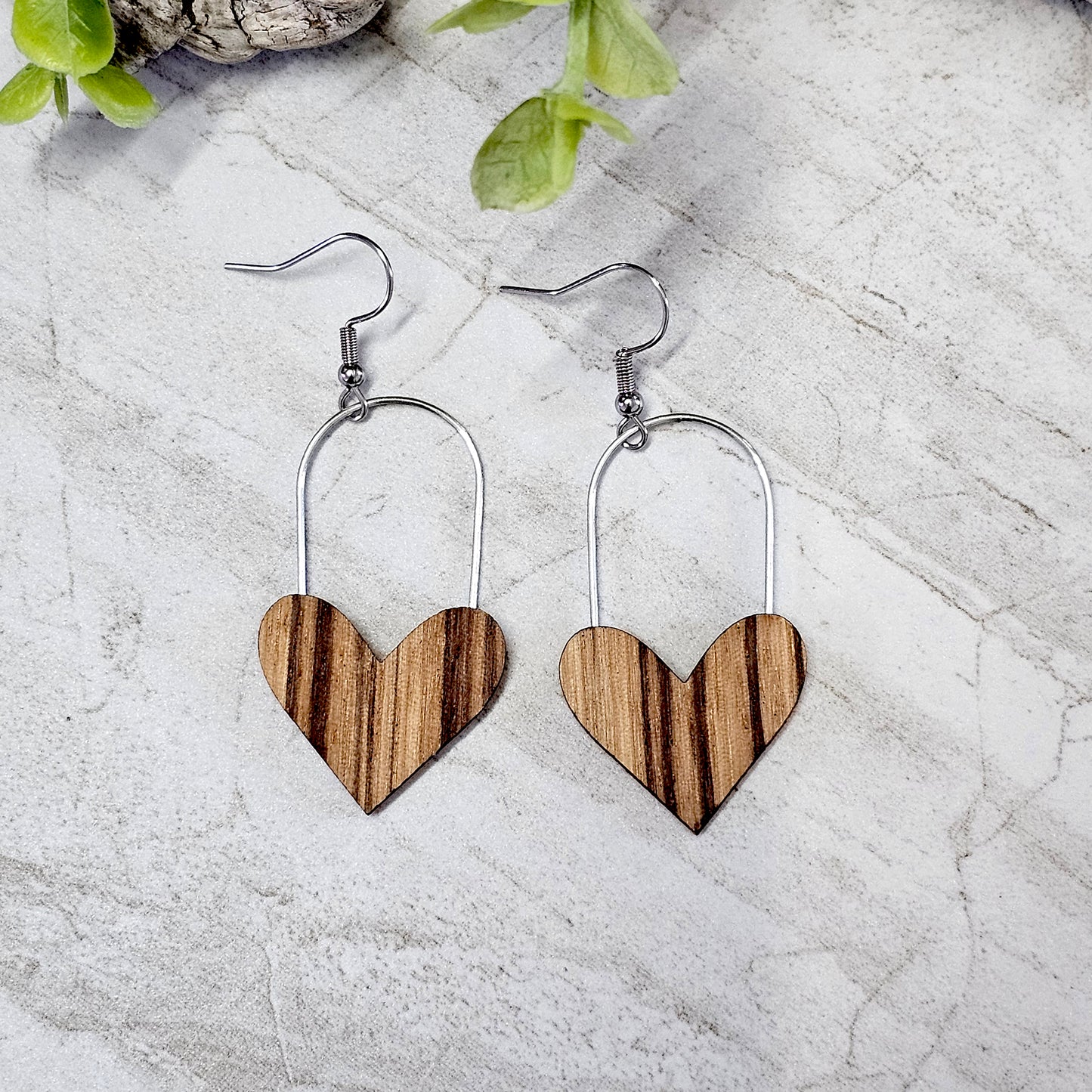 Wood And Wire/Metal Earrings- WW-7