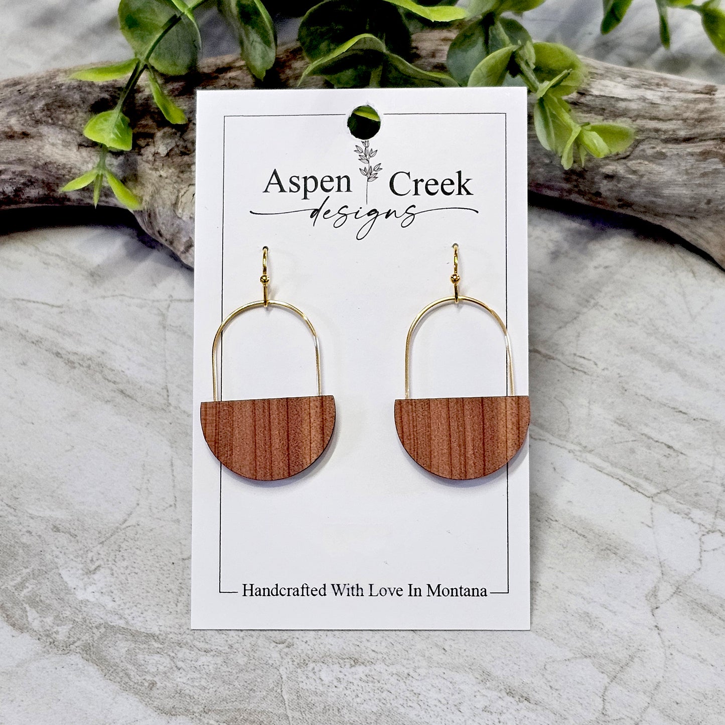 Wood And Wire/Metal Earrings- WW-8