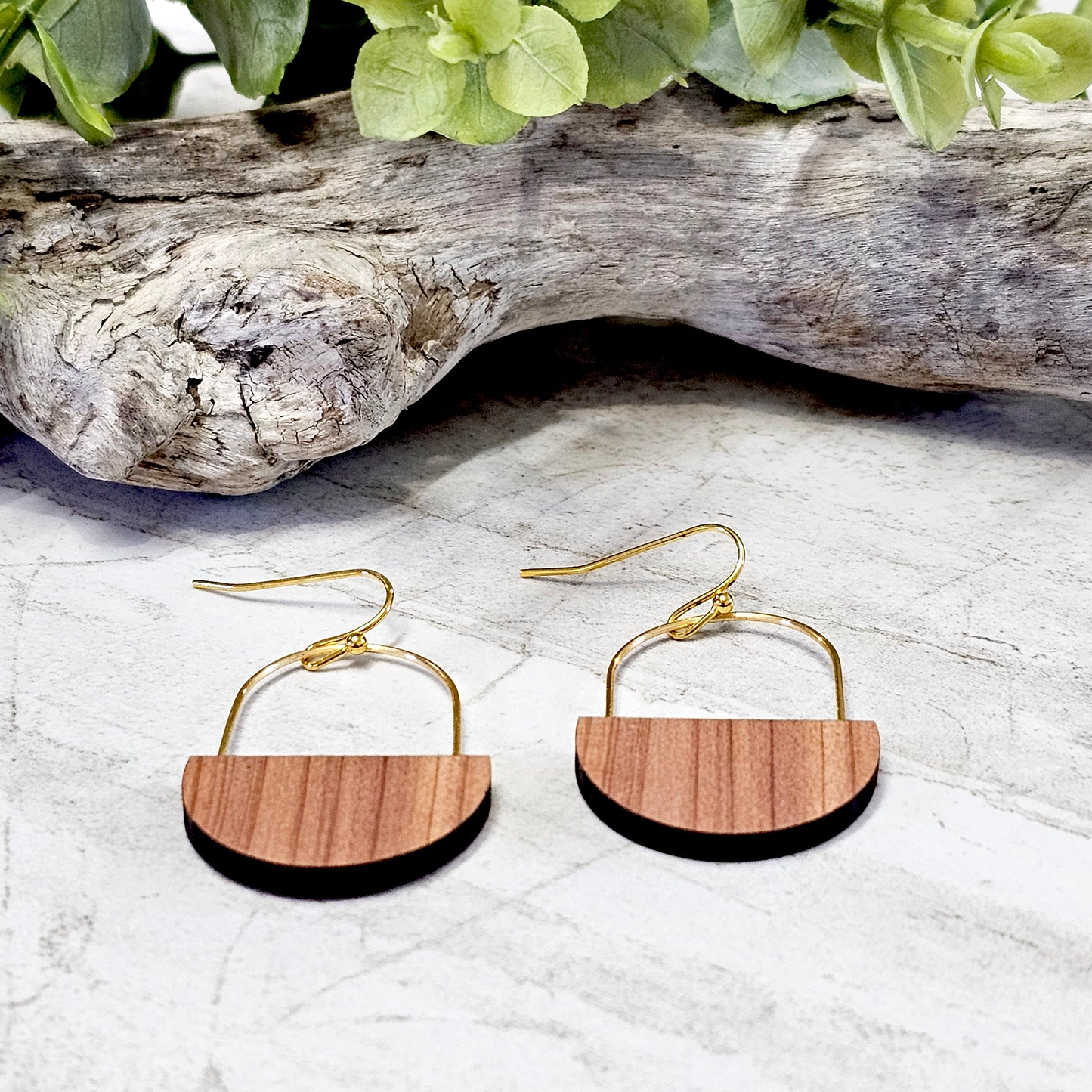 Wood And Wire/Metal Earrings- WW-8