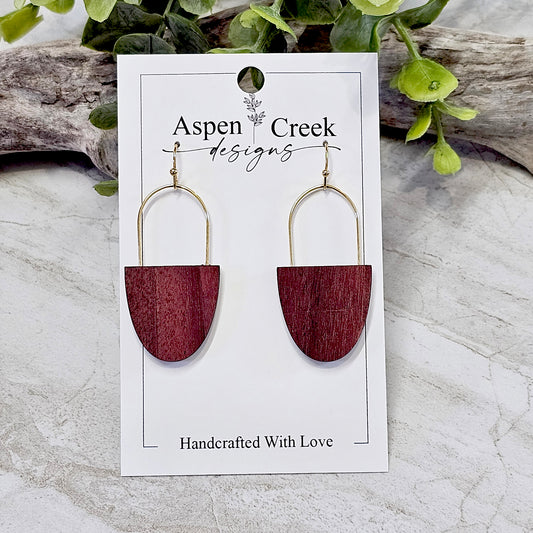 Wood And Wire/Metal Earrings- WW-3