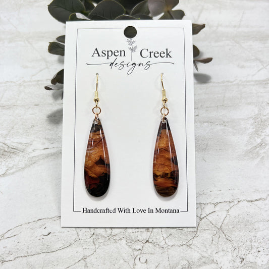 Resin Earrings- Fall Leaves