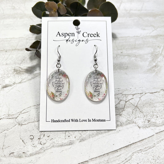 Resin Earrings- Teacher