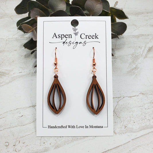 Wood Earrings- Teardrop