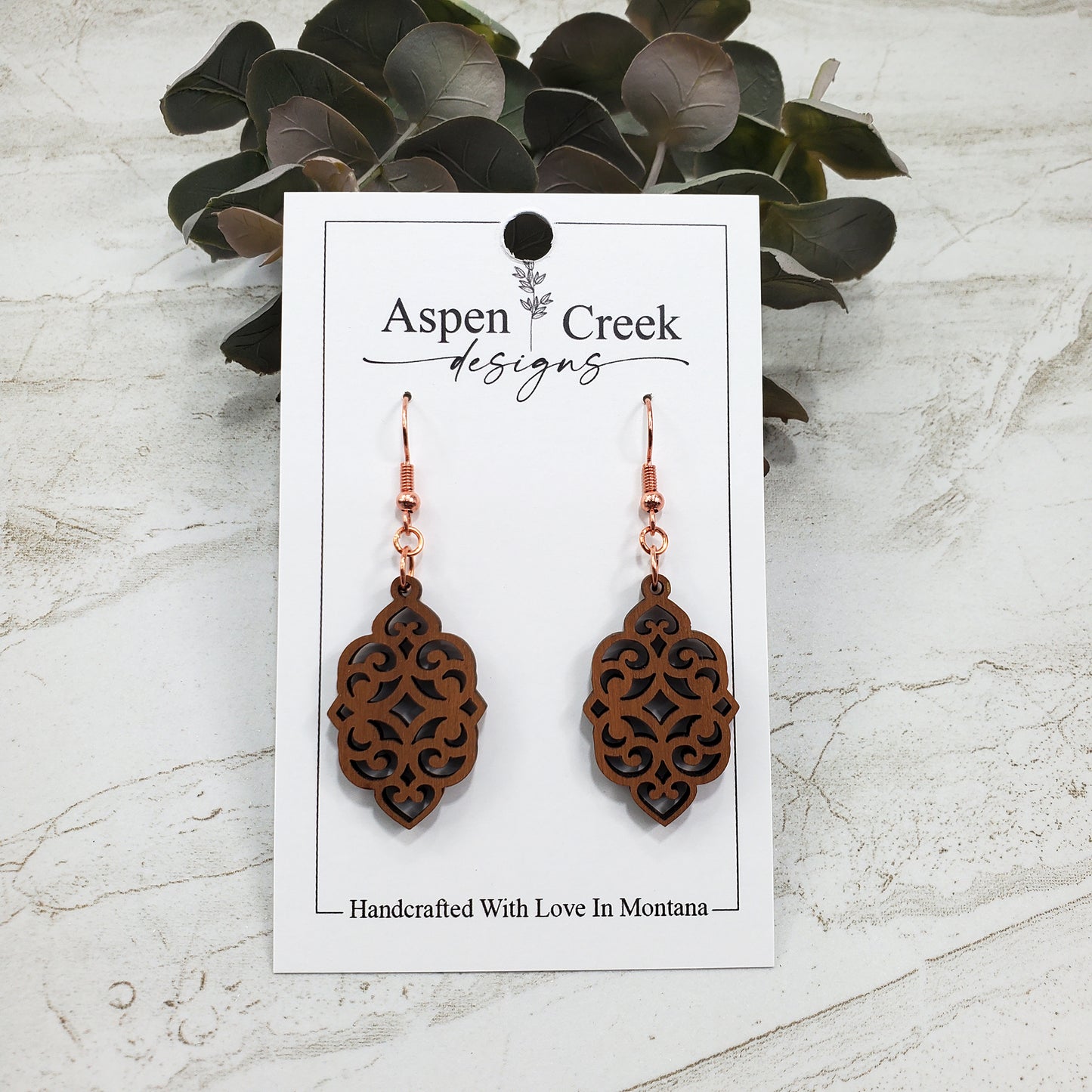 Wood Earrings- Mandala