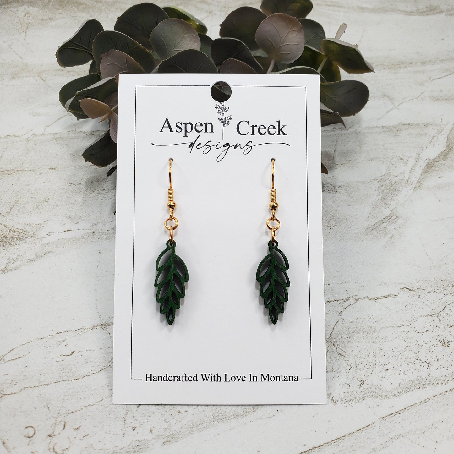 Wood Earrings- Leaf