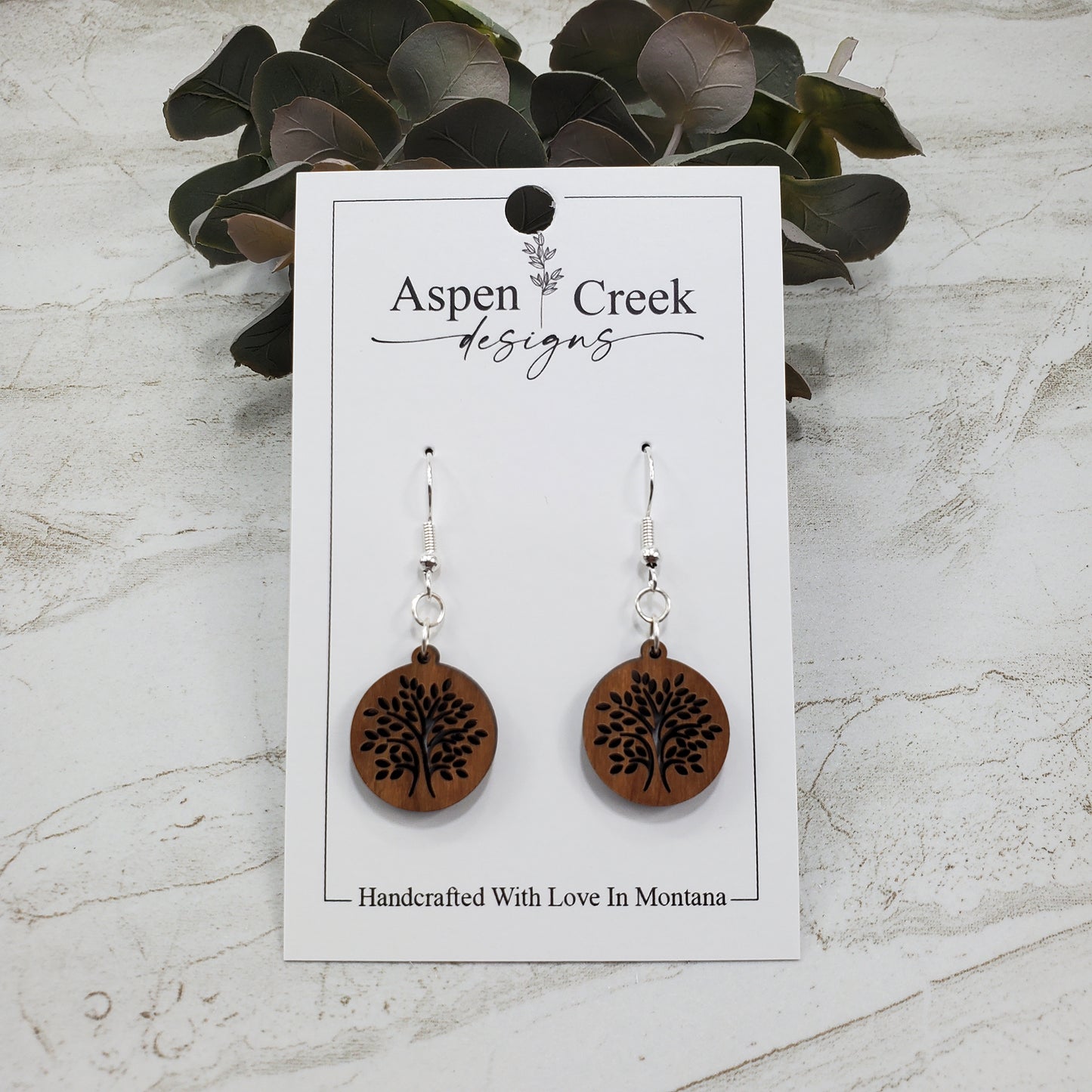 Wood Earrings- Tree Of Life