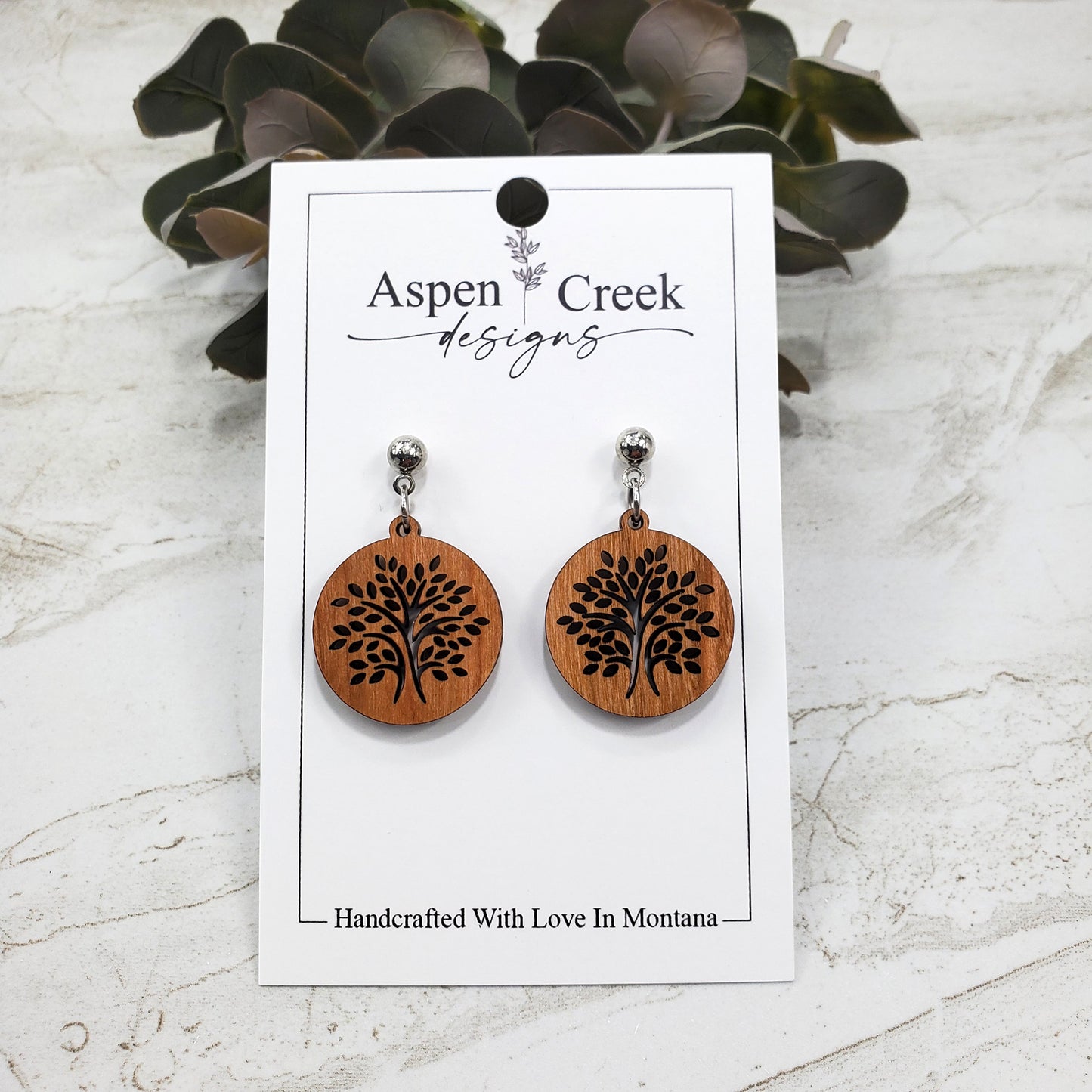 Wood Earrings- Tree Of Life