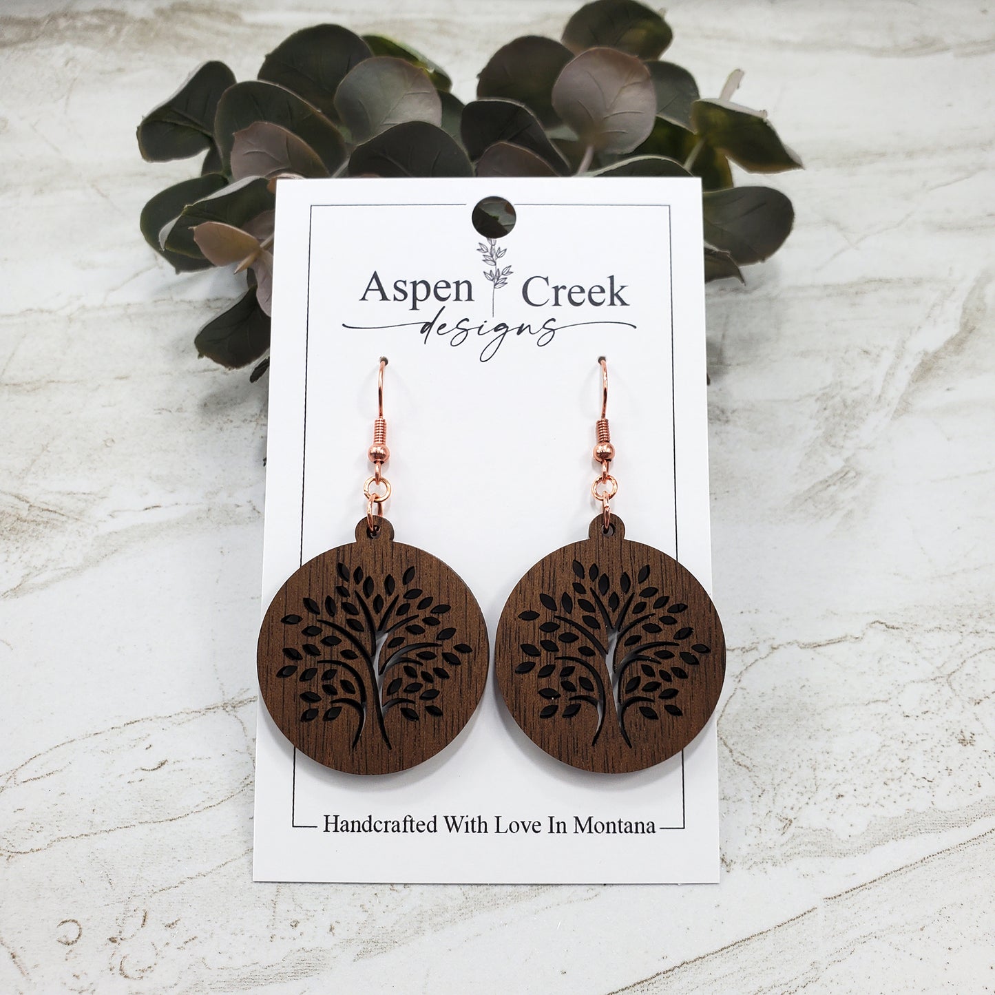 Wood Earrings- Tree Of Life