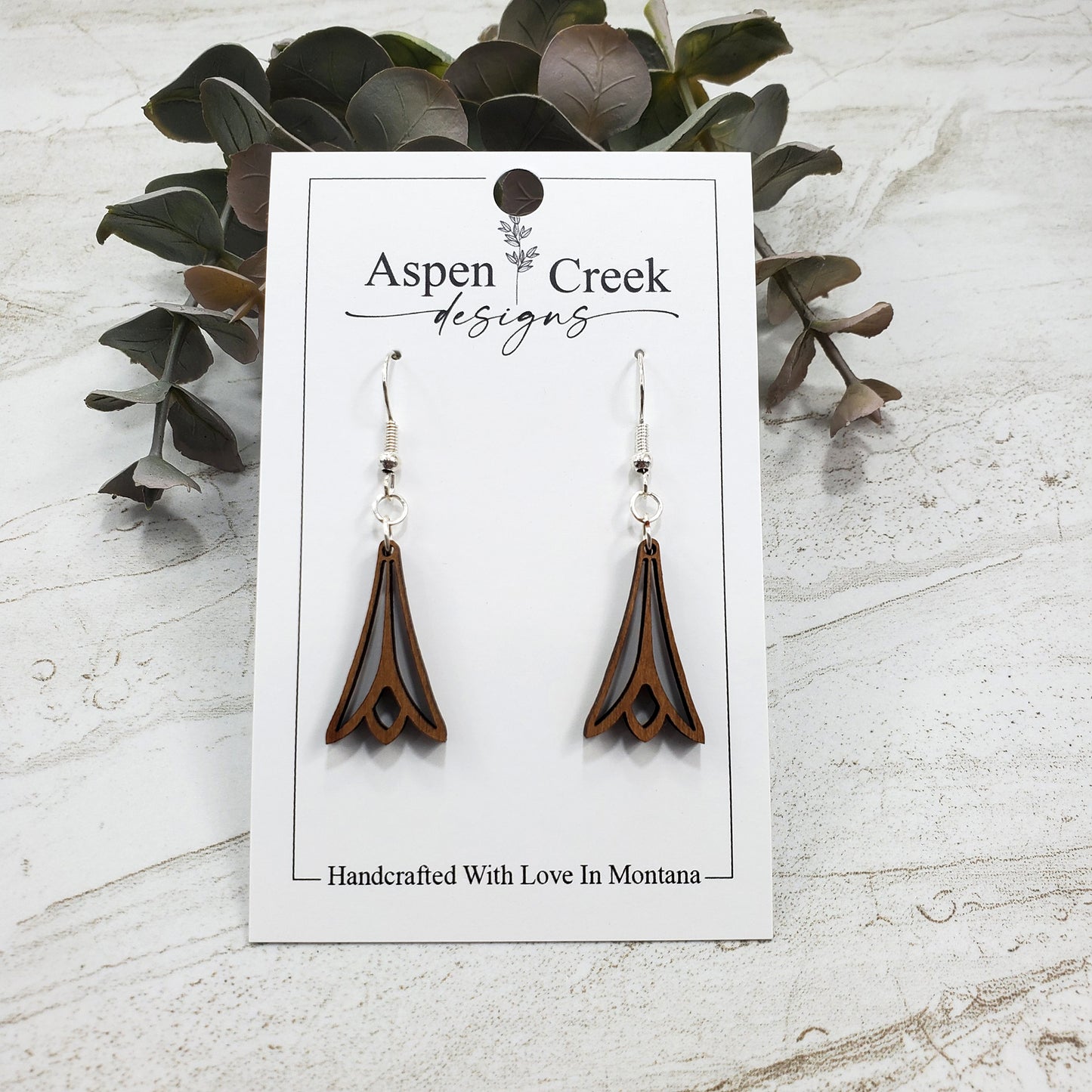 Wood Earrings- Triangle