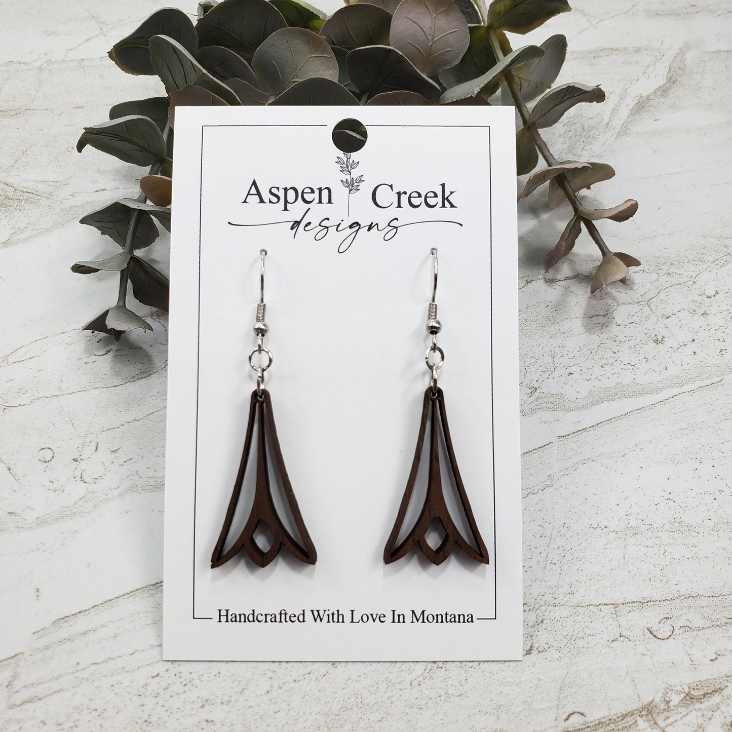 Wood Earrings- Triangle